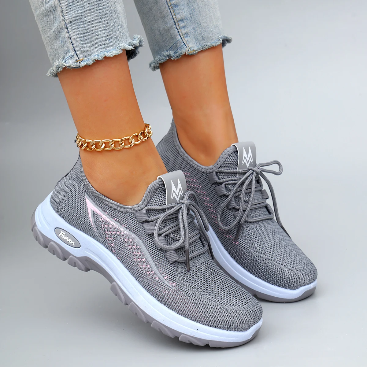 أحذية نسائية صيفية مسطحة من القماش الشبكي قابلة للتنفس، أحذية نسائية كاجوال، أحذية رياضية، تخفيضات، شحن مجاني