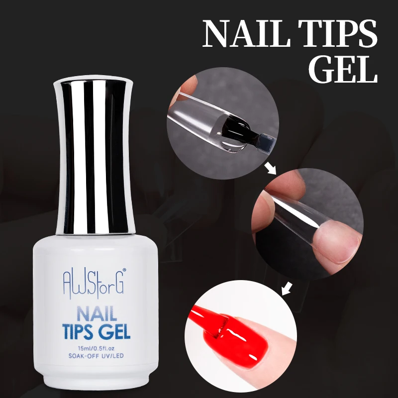 15ML Nail Tips Glue Gel For Falses Nail Tips Fast Extension 3 IN 1 Function Nails Art Transparent Gel Polish Soak Off UV