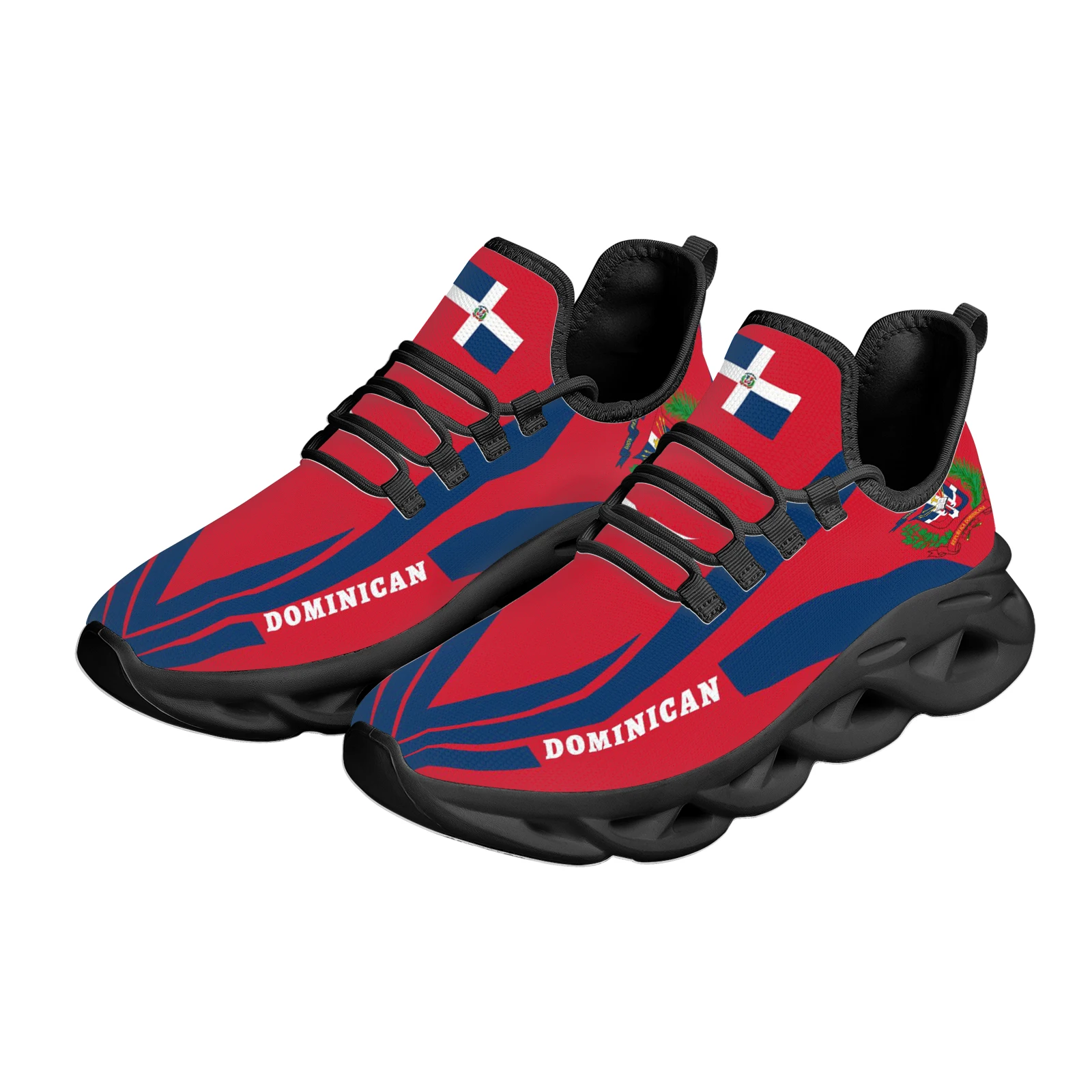 Dominican Flag National Emblem Design Lightweight Breathable Platform Shoes Knitted Blade Shoes Sneakers Zapatos