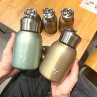 300ML Vacuum Flasks with Lifting Ring Lovely Stainless Steel Coffee Thermos Belly Cup Double-layer Portable Travel Water Bottle 3