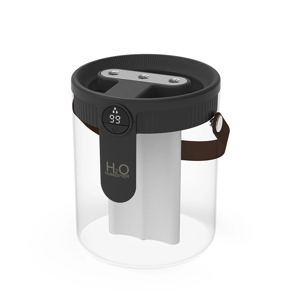 מפחית לחות אוויר בנפח 1.5 ליטר עם יכולת גדולה, מפחית לחות ביתי שקט עם סוללת 1800mAh, טעינה באמצעות USB ותאורת LED