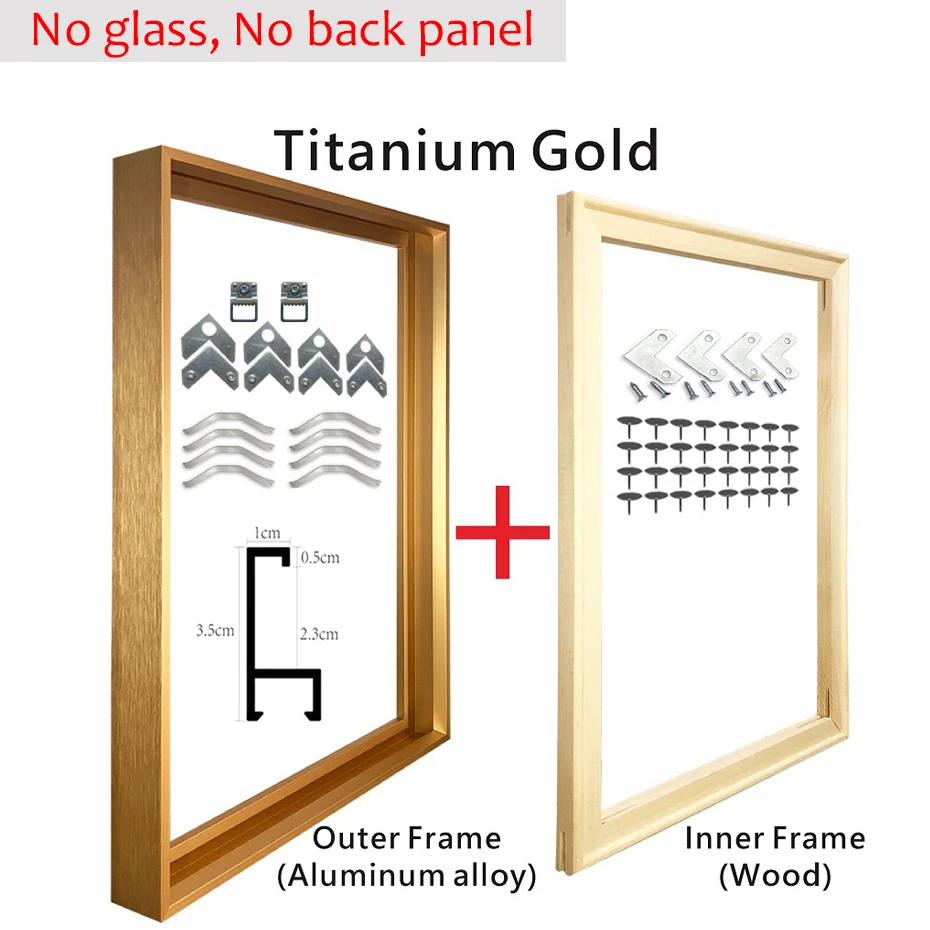 Versatile Gold Metal Multi-Size Wall Art Canvas & Photo Frame