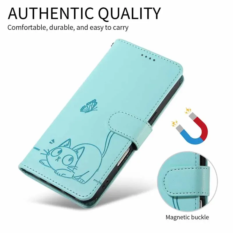 Luxurious Leather Wallet Case with Flip Card Stand and Book Cover Design