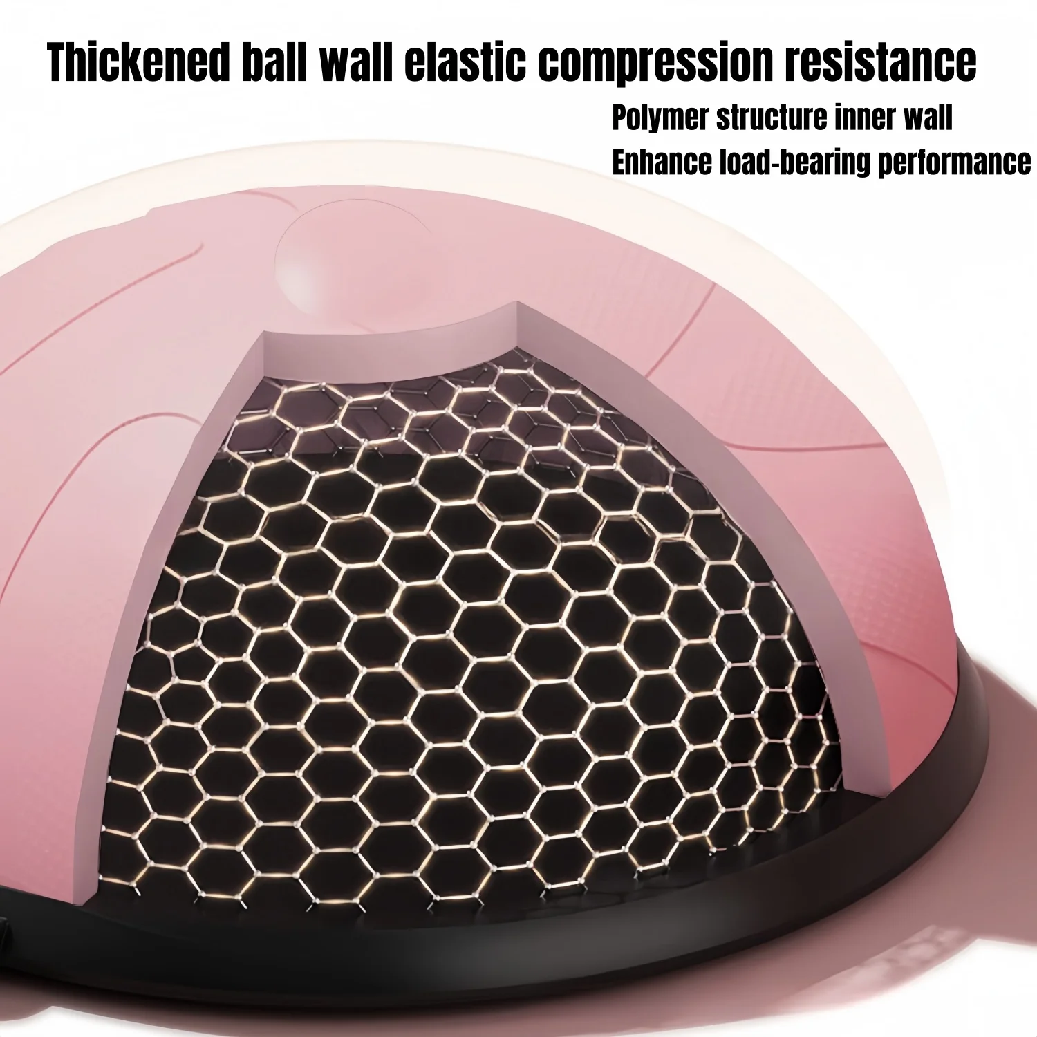 47cm/58cm Yoga Balance Ball Strong Half Home Gym Fitness Ball Explosion-Proof Pilates Fitball Wave Speed