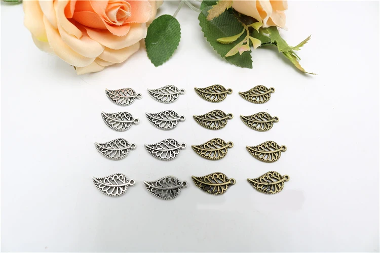 

DIY ювелирные изделия ручной работы аксессуары скрытый Серебряный небольшой лист Подвеска саженцы серебряное древнее серебро фотоэлемент # JZ103