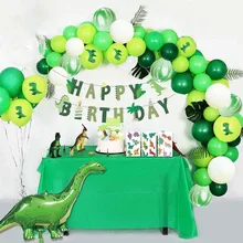 

1-9 Years Old Boy Birthday Party Decorations Jungle Animal Dinosaur Themed Balloons Baby Shower Gender Reveal Party Supplies