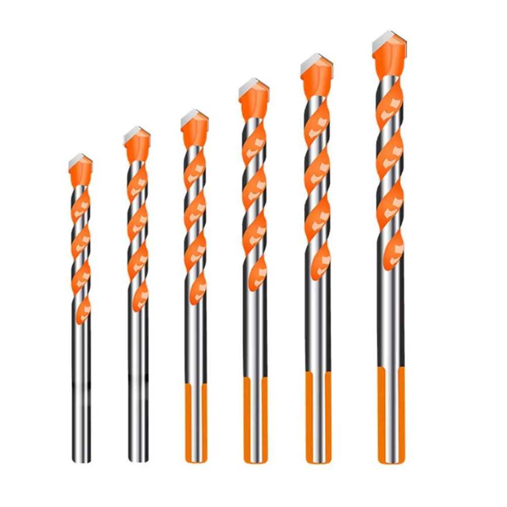 

Сверла для стеклянной плитки, мрамора, сверления отверстий по дереву, 6 шт., 4/5/6/8/10/12 мм, длина 76-122 мм, запчасти для электроинструментов