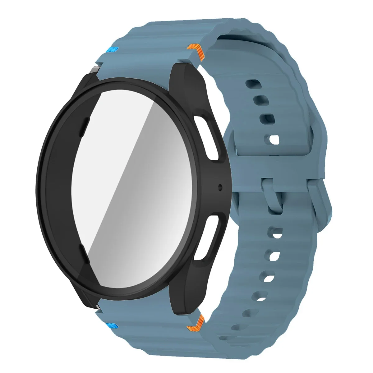 Enhanced Silicone Band and Bumper Case with Tempered Glass Screen Protector