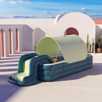 Piscine gonflable pliante pour enfants, fête en plein air familiale, pare-soleil, toboggans pour bébés 4