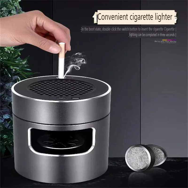 Smokeless Smart Ashtray Smoke Eliminator Electric Ashtray Absorb Smoke Anti-Odor and Anti-Smoke Portable Ashtrays for Smoker