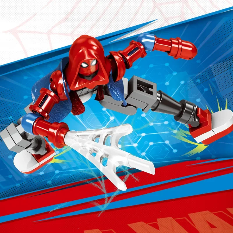 

Строительные блоки Человек-паук Майлс, mecha, игрушки из мелких частиц, мужские фигурки размером с ладонь, Железный человек Питер Паркер