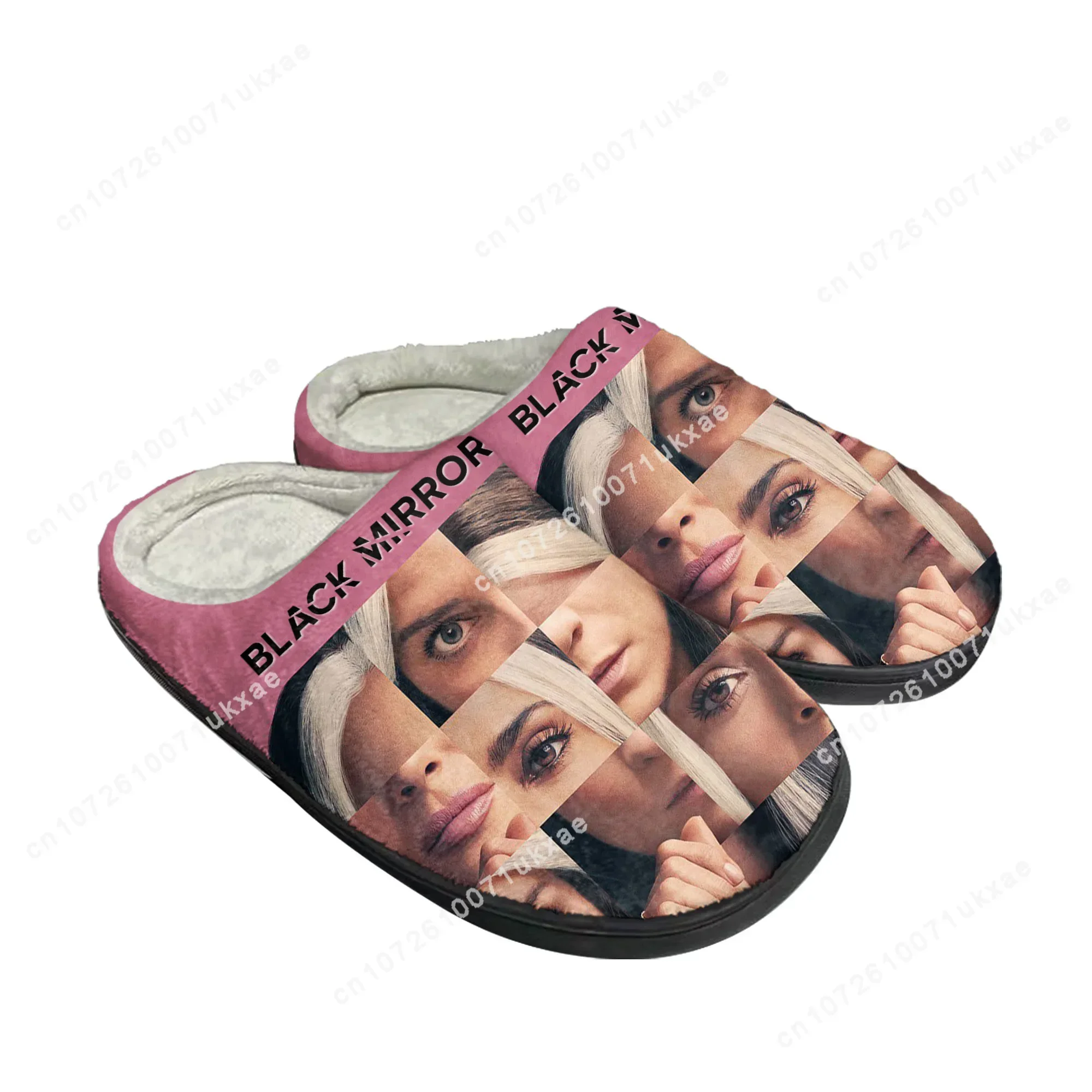 Black Mirror Home Cotton Slippers Mens Womens Plush Bedroom Casual Keep Warm Shoes Thermal Indoor Slipper Customized DIY Shoe