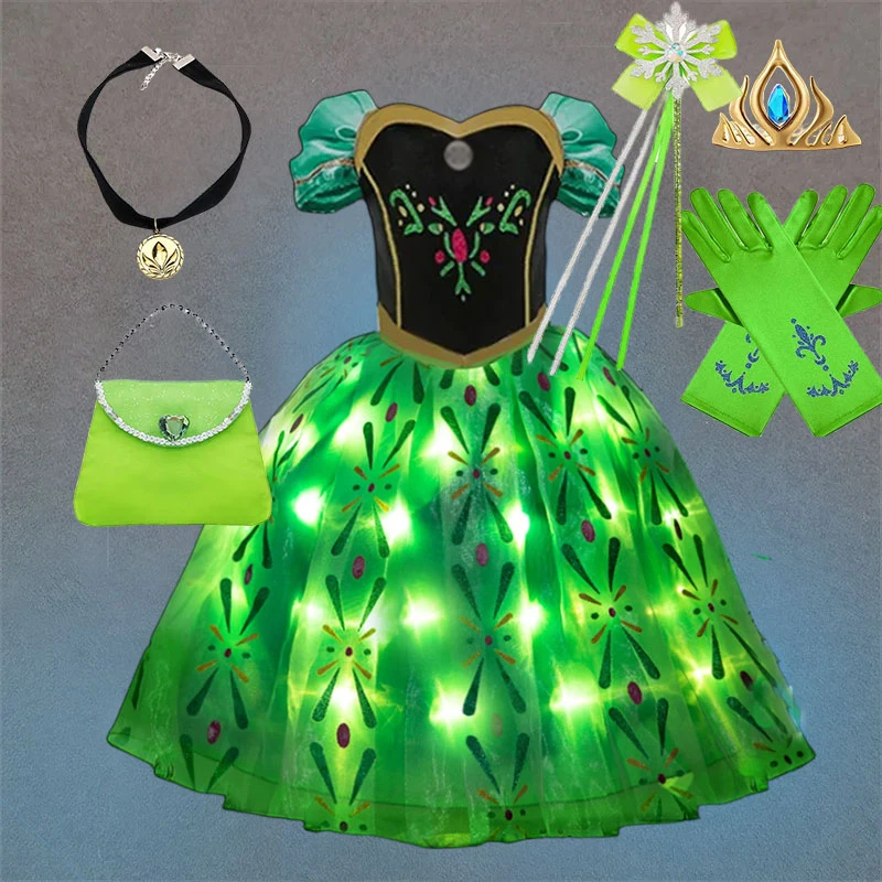 green emerald velvet dress Princess Anna Coronation Costume Green Dress Embroidery Style  Lydiacosplay