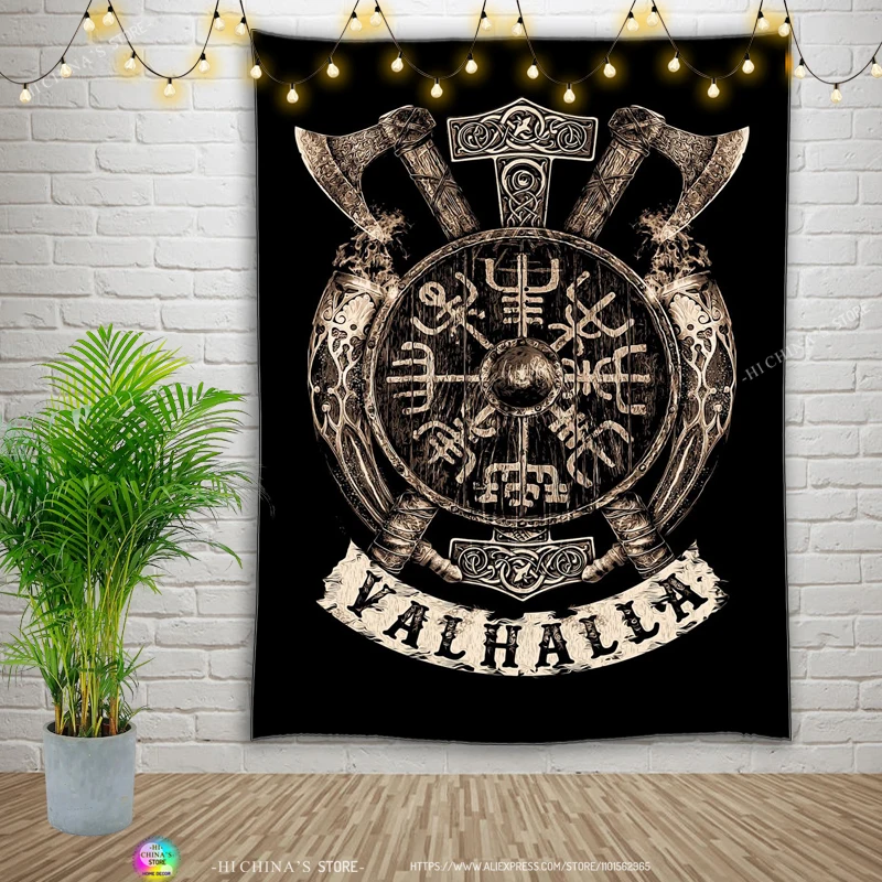 Wikinger großen Stoff Tapisserie Hippie Boho Wikinger Wandbehang Boho Hippie Tarot Hexerei Wohnzimmer Schlafzimmer Wohnkultur – Detail 6