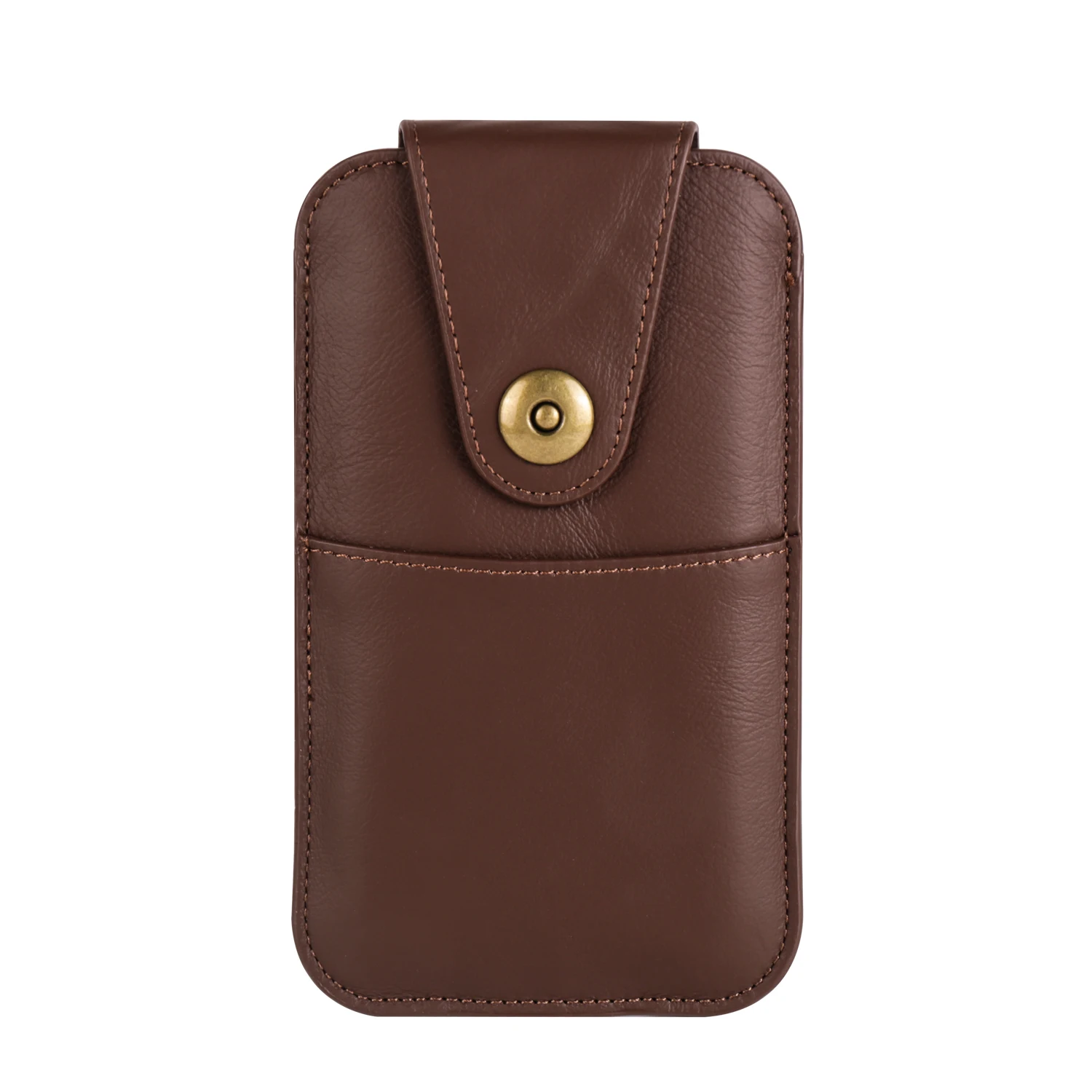 Luxury Cowhide Genuine Leather Belt Clip Case with Card Slots