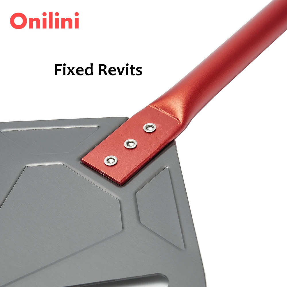 Pizza Peel 9 inch Hard Anodized Pizza Turning Peel Perforated Pizzas Peel Almuinum Alloy Handle Pizza Shovel Paddle with Free Spoon