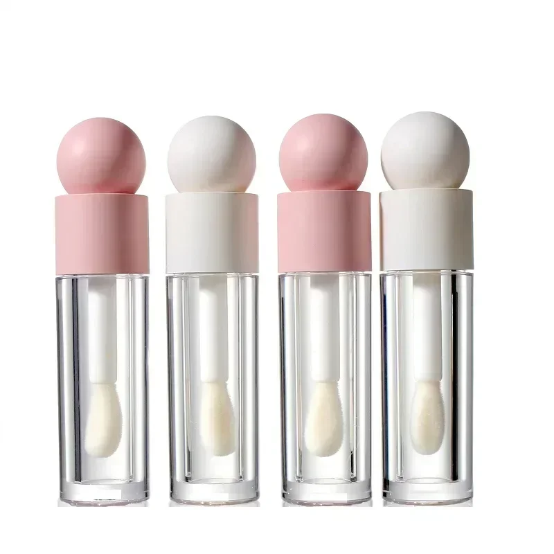 5ml Matte Pink Lip Gloss Tube with Brush Applicator