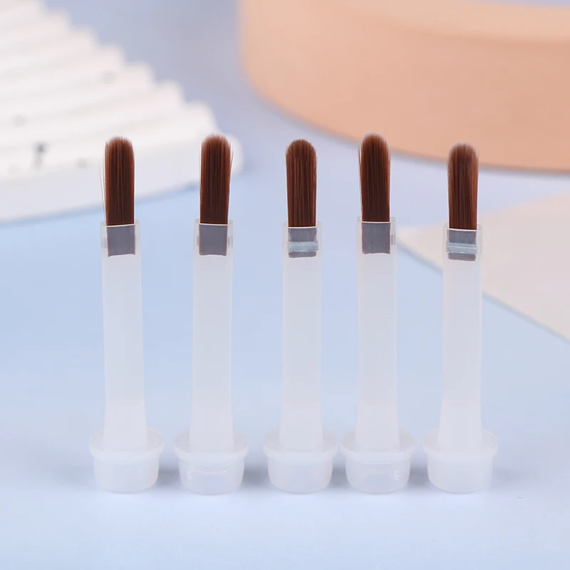 5/10/20Pcs Disposable Nail Polish Brush For 15ml Nail Polish Bottle Replacement Brush Brown Hair Nail Art Brush Applicators 4