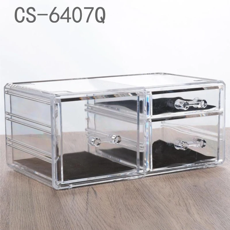 Desktop Cosmetics Display Stand lipstick Skincare Storage Box Acrylic Transparent Multi-layer Drawer Storage Rack, S#-M# Model 4