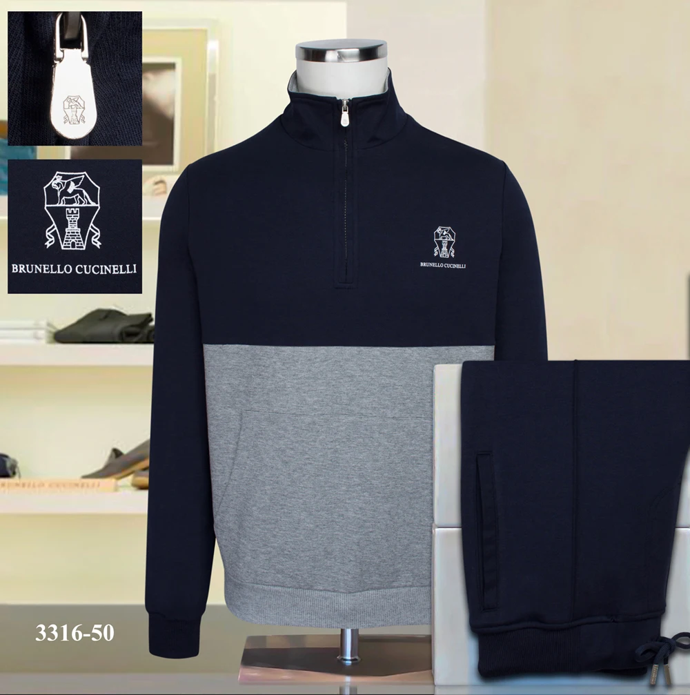

BILLIONAIRE OECHSLI Sportswear set men 2023 new thick cotton Fashion Casual sports quality zipper outdoor embroidery M-4XL