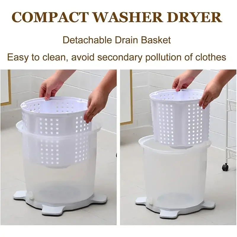 Portable Manual Non Electric Washing Machine Baby Clothes Washer Suitable For Dormitory Apartment Camping Hand Crank Washer
