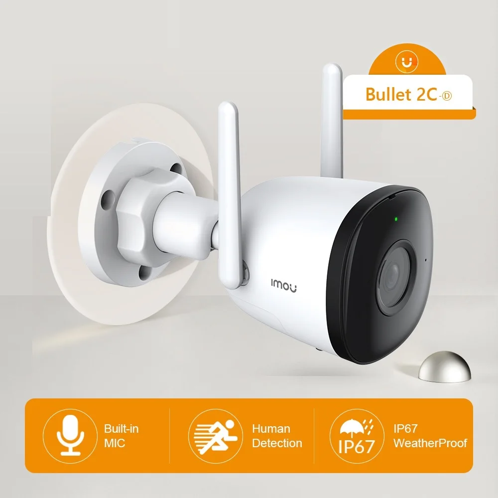 

New WiFi IP Camera with Hotspot and Mic Outdoor IP67 Weatherproof Dual Antenna Support Cloud and SD Card Store Video