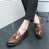 New Loafers for Men Patent Leather Stone Pattern Slip-On Round Toe Wedding Shoes for Men Size 38-44 Men Shoes 1