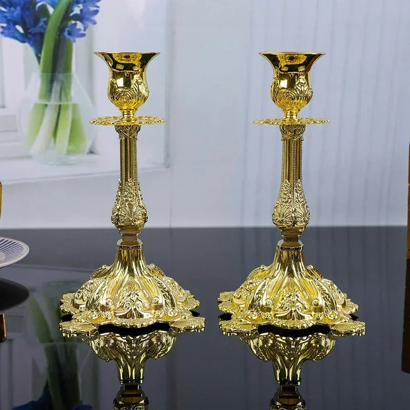 Candle Holders PEANDIM Gold Silver Metal Candle Holders for Christmas Party Wedding Romantic Home Table Candelabra Decor