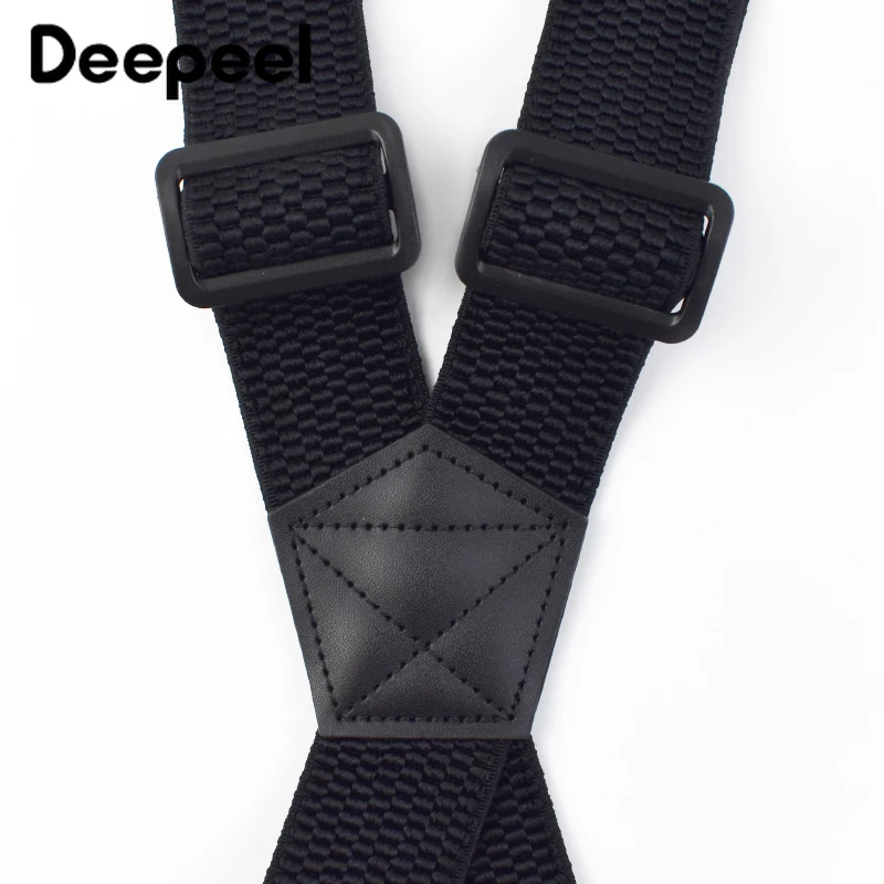 3.5*120cm Adult Men's Suspender X-Type Elastic Braces 4 Clips Plastic Buckles Strap Harness Work Accessories