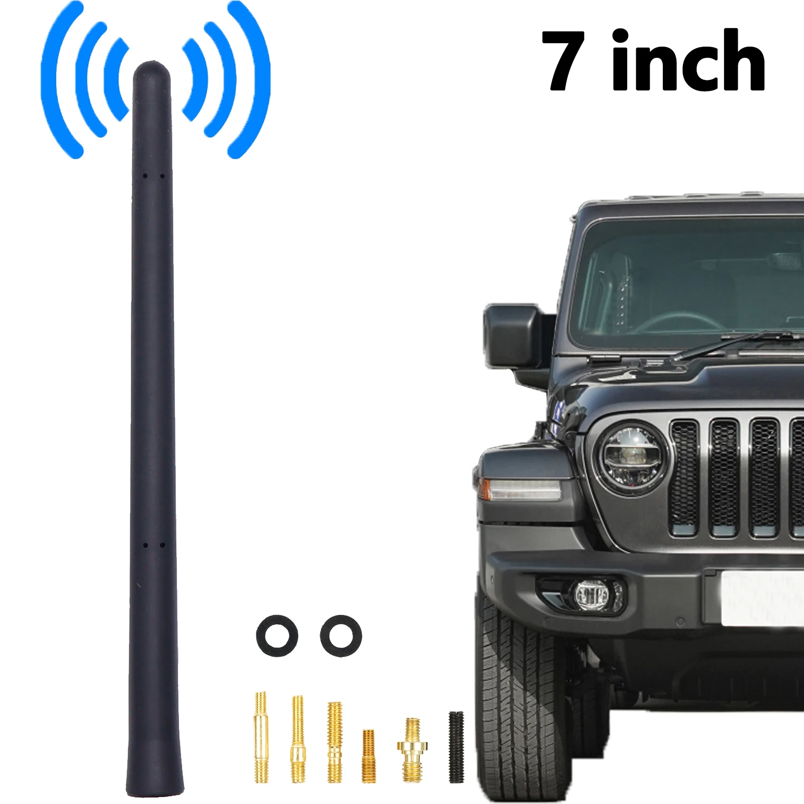 7 Inch Car Roof AM FM Mast Whip Aerials Amplified Antenna for JEEP
