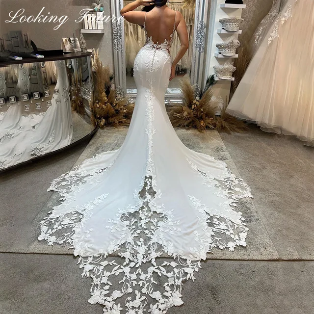 Vestido De Novia Cuello V Y Espalda Abierta Boutique Maria Regna