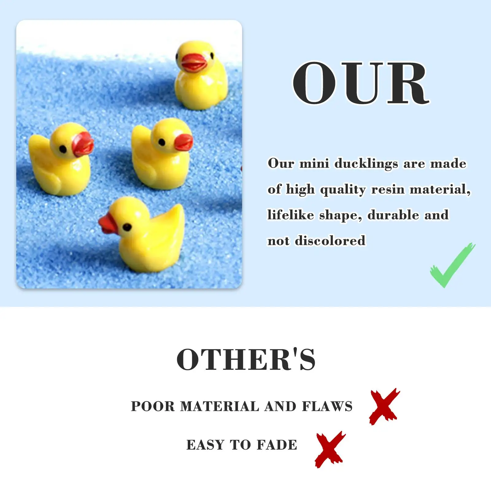 Miniature Duck Figurines Miniature Figurines Miniature Ornament Resin Ornaments Resin Crafts Ornament Crafts 100/200pcs Yellow Duck