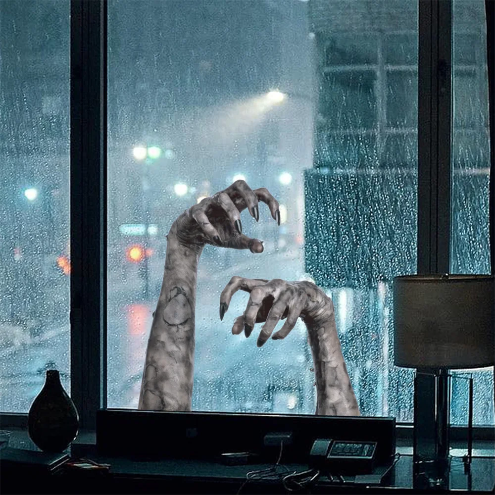 Halloween Window Stickers Scary Devil Demons Hands Wall Stickers Halloween Party Decorations Prank Horror Props Supplies