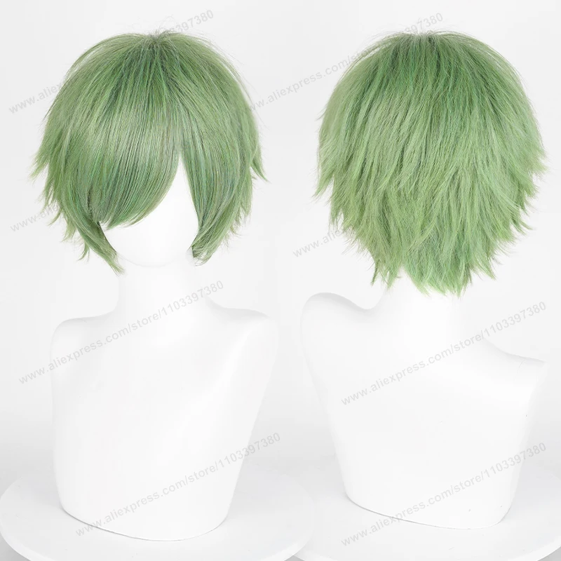 30cm Multicolor Short Straight Heat Resistant Synthetic Cosplay Wig