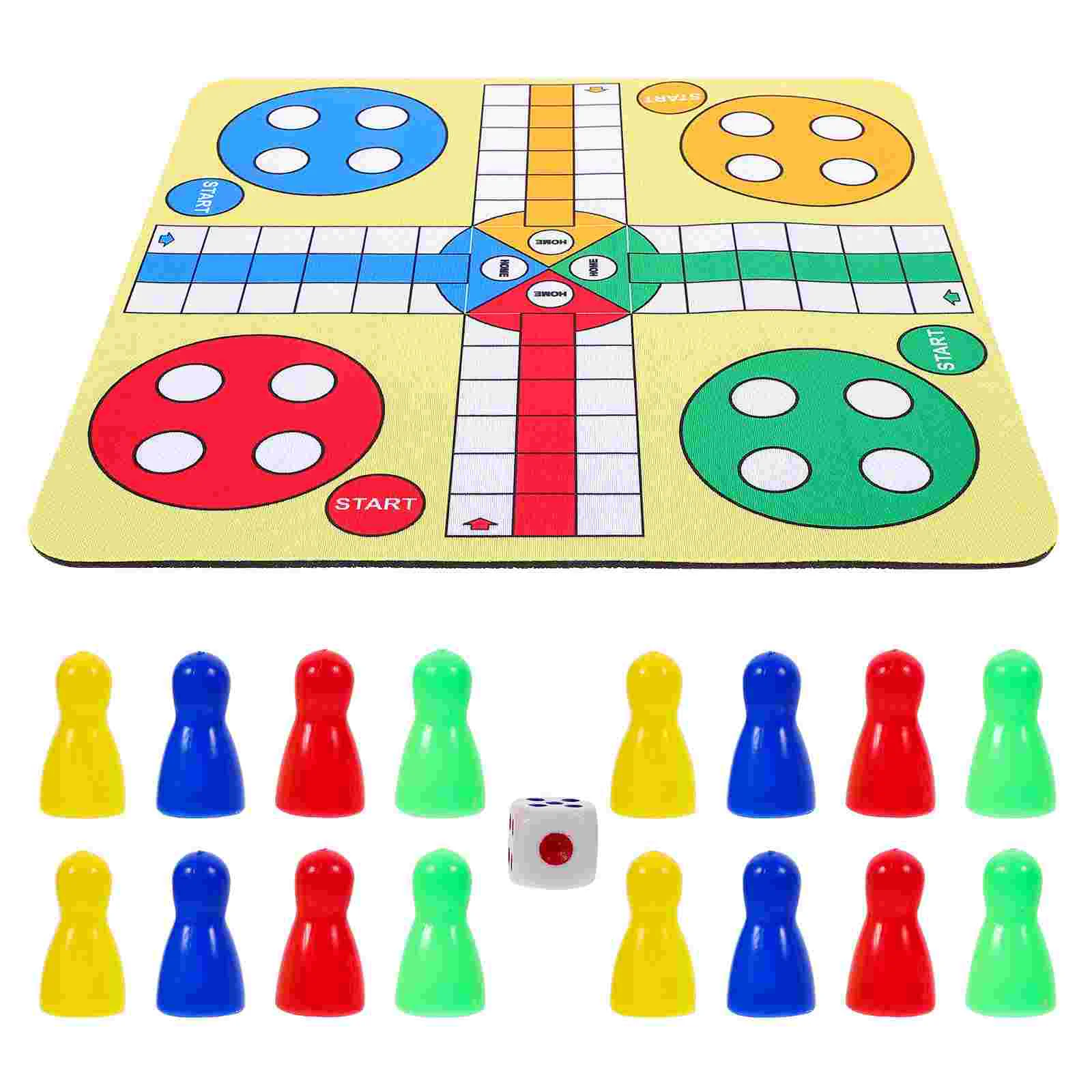 Portable Flying Chess Set 24cm Mini Table Toys Game Board Chess Games For Use Lightweight Reusable Rubber Cloth Plastic Material