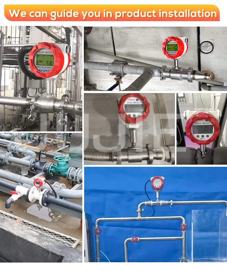 DN40/50 3'' SS304 Oil Flow Meter Fuel Diesel Liquid Turbine Flowmeter with LCD D