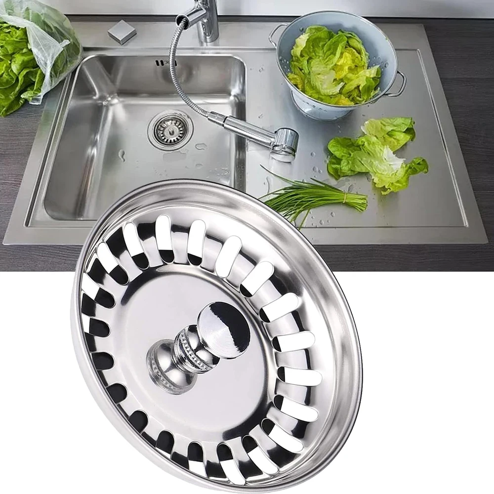 Kitchen Sink Filter Stainless Steel Hole Bathtub Drain Hair Catcher Stopper Sewer Strainer Basin Waste Plug No Clog Filter
