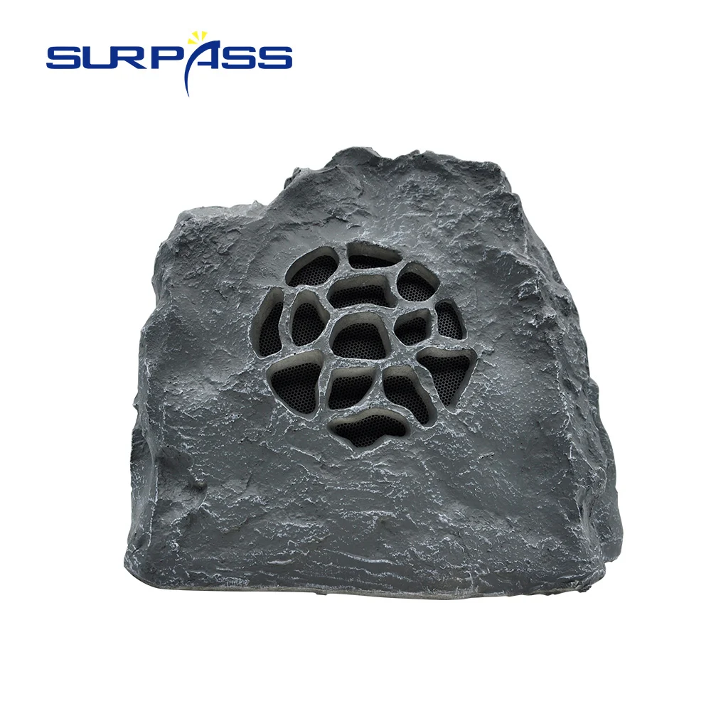 Ip44 Waterproof Speakers 30w Grey Wired Outdoor Garden Rock Patio Speaker Fiber Glass Public