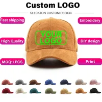 SLECKTON Custom Baseball Cap for Women and Men Fashion Design Brand LOGO Letter Embroidery Hats Corduroy Hats Unisex Wholesale 1