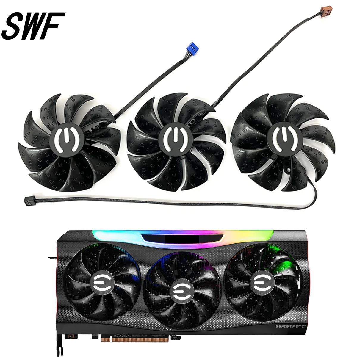 Placa Gráfica Ventilador de Refrigeração Substituição para Evga Geforce Rtx 3070 3080 ti 3090 Ftw3 Ultra Gaming 87 Milímetros Pld09220s12h