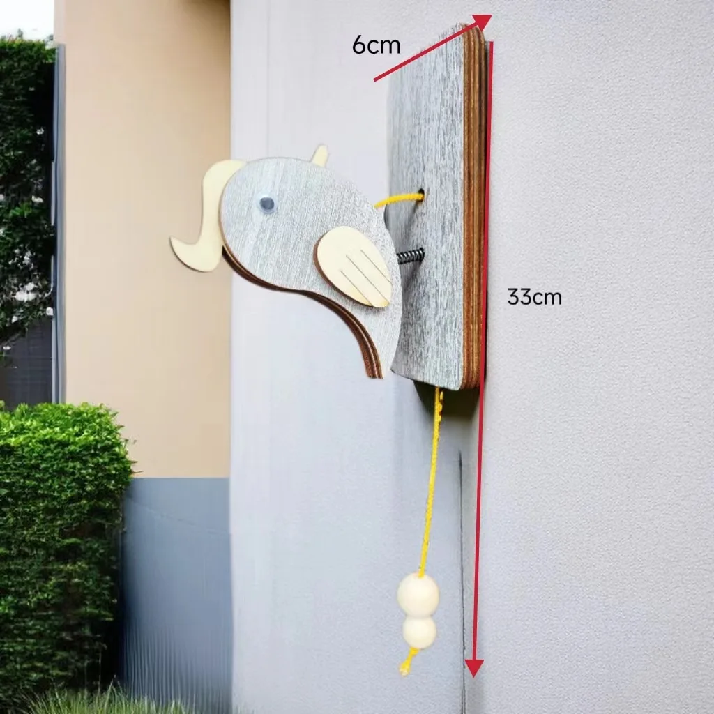 Description Picture 5 of itemFigurines  Miniatures Woodpecker Doorbell Drag Knocking Decorative Pendant B&B Creative Ornaments Toys Home Handmade Doorbell