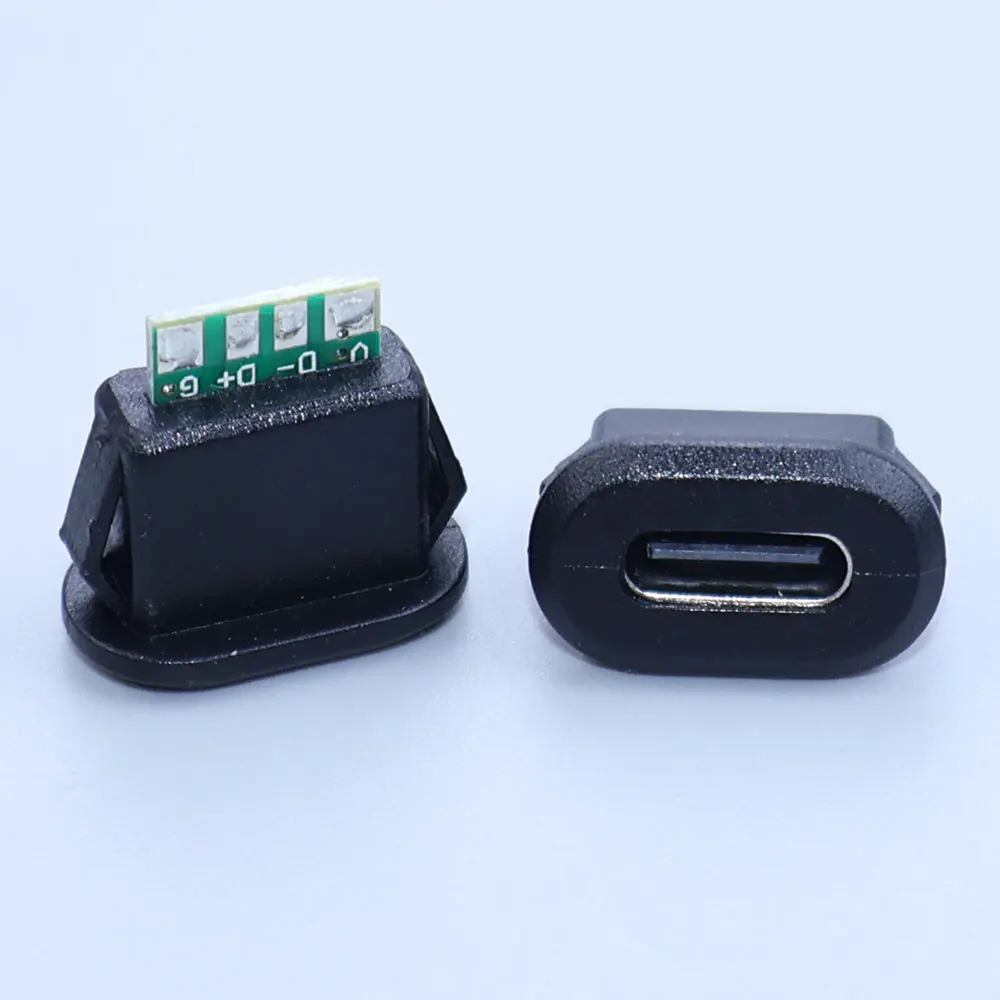 Waterproof 6-Pin USB-C Charging Connector with Wire Port