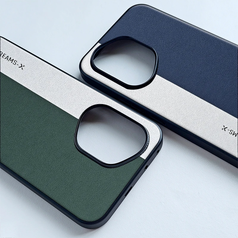 Fashion Triangle Pattern PU Leather + Hard PC Camera Protection Cover for For Honor 400 Pro