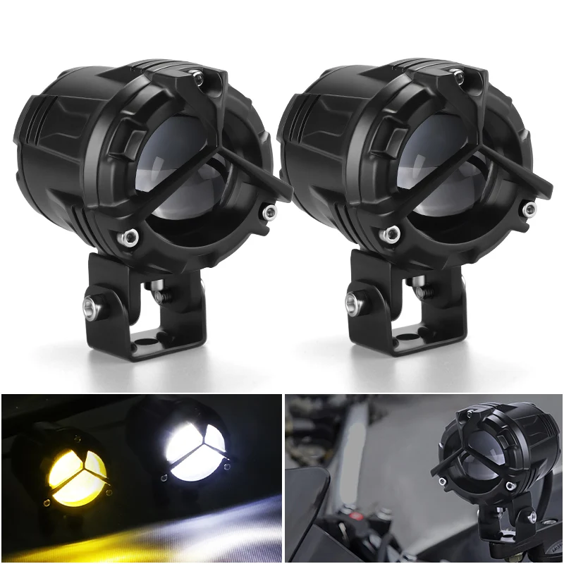 

80W Motorcycle Spotlight LED Headlight White Yellow Auxiliary Lamp Fog Light Universal For Car Truck Trailer Tractor SUV ATV 4WD