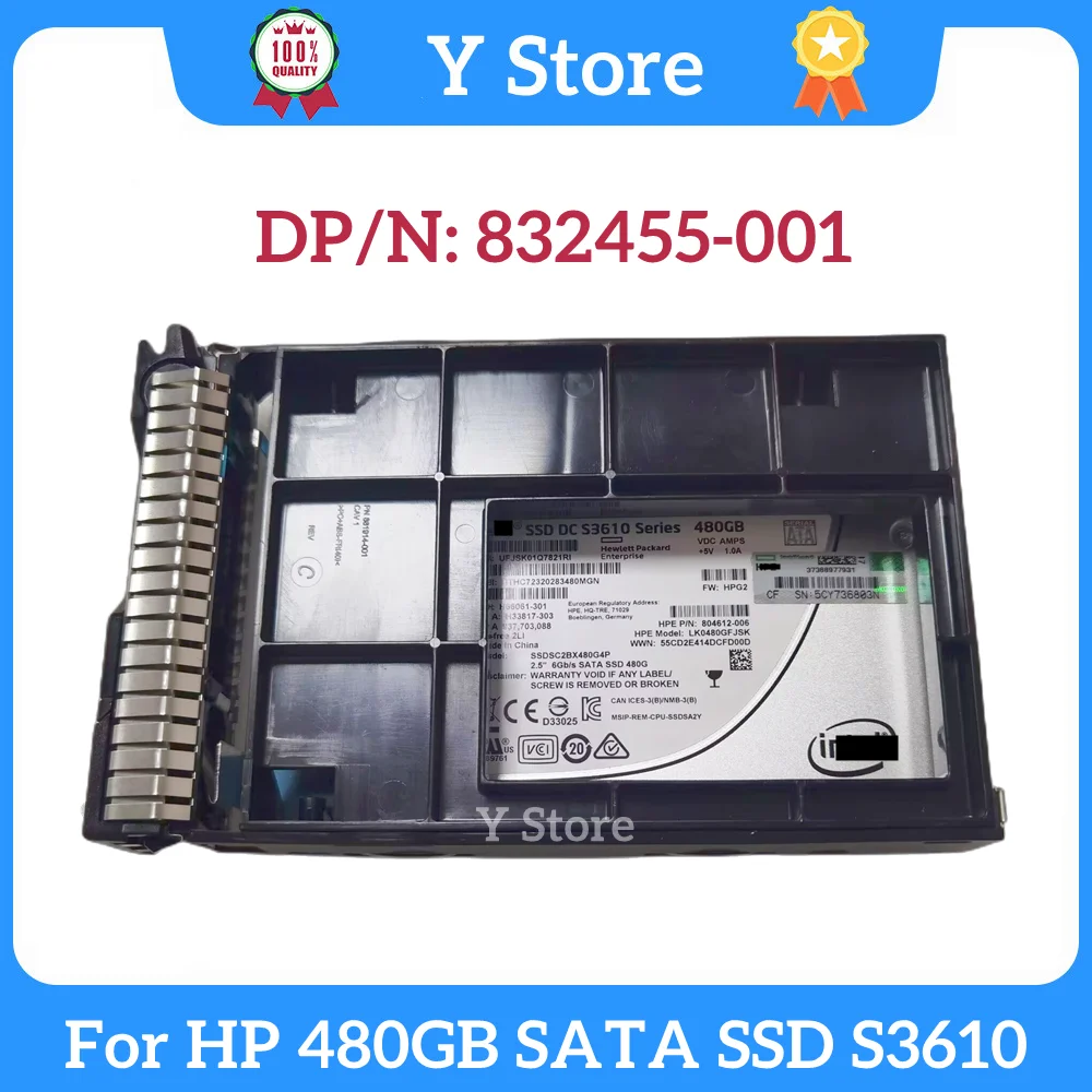 Y Store Per Hp 480Gb Sata Ssd S3610 2.5-3.5 Ssd 832455-001 Fast Ship