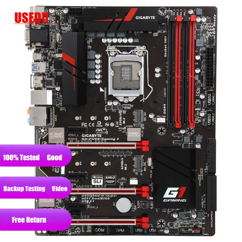 Gigabyte Ga-Z170X-Gaming 3 Lga 1151 Intel Z170 Hdmi Sata 6 Gb/S Usb 3.1 Usb 3.0 Atx Scheda Madre Intel