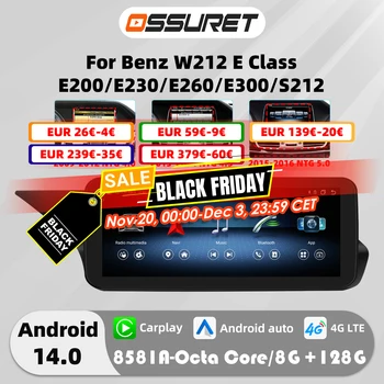 10,25 "Carplay Android 13 autor de coche para Mercedes Benz Clase E C207 W207 A207 NTG 4,0 4,5 5,0 sistema inteligente de coche de 2 puertas 1