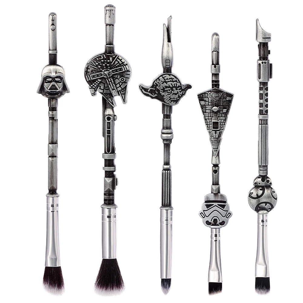 5 Pz/Set Star Wars Pennello Per Il Trucco Darth Vader Yoda Pennello Per Il Trucco Del Bambino Fondotinta In Polvere Miscelazione Ombretto Set Di Penne