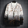 Harajuku Sweater Men's Y2K Knitted Letter Printing Sweater Men's Wool Pullover Men's Retro Knitted Color Block Tops 1