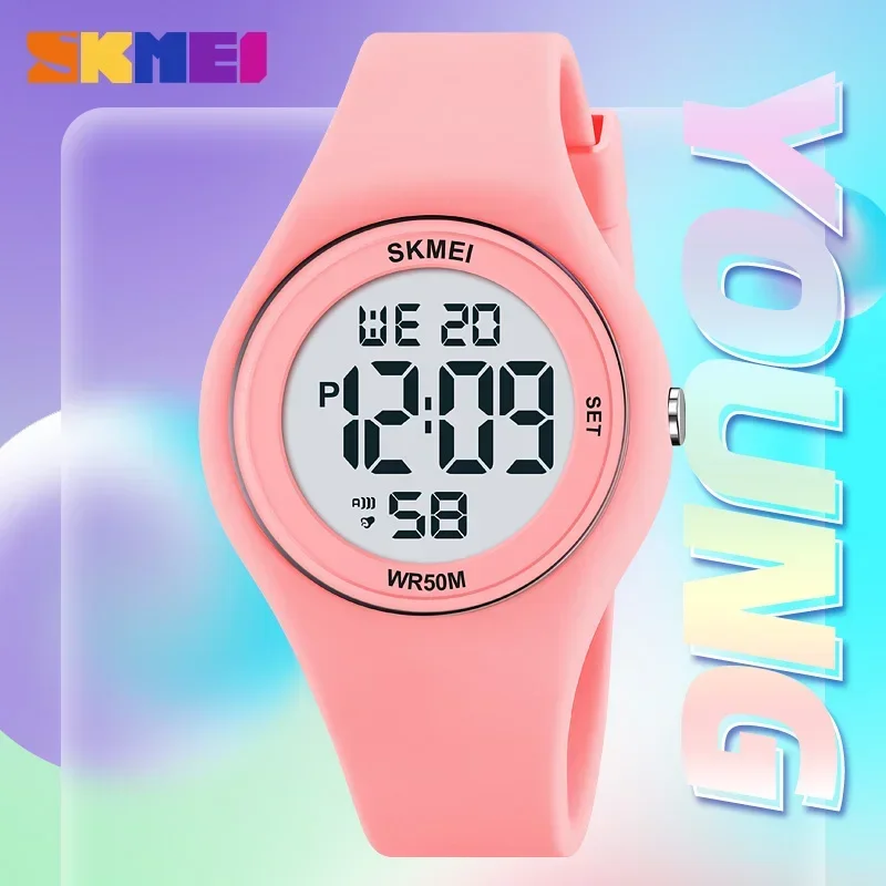 SKMEI 2317 Waterproof Sports Countdown Alarm Digital Watch for Women Luxury LED Display Girls Ladies Wristwatches Reloj Mujer